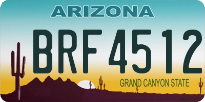 AZ license plate BRF4512