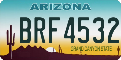 AZ license plate BRF4532