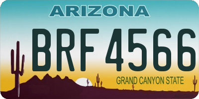 AZ license plate BRF4566