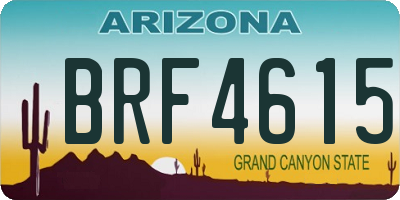 AZ license plate BRF4615
