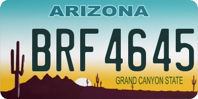 AZ license plate BRF4645