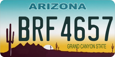 AZ license plate BRF4657