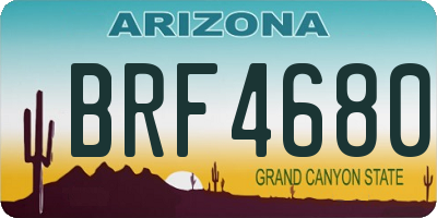 AZ license plate BRF4680