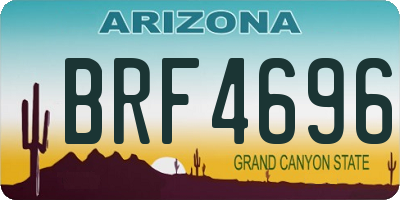 AZ license plate BRF4696