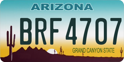 AZ license plate BRF4707