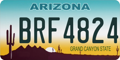 AZ license plate BRF4824