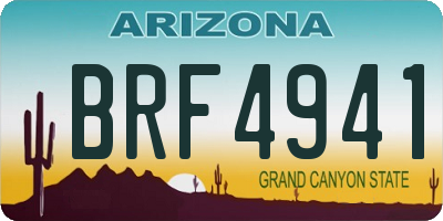 AZ license plate BRF4941