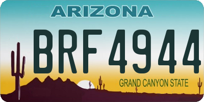 AZ license plate BRF4944