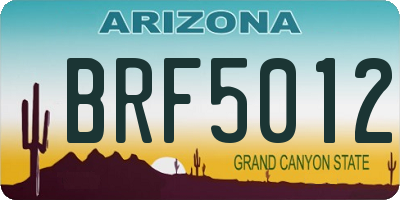 AZ license plate BRF5012