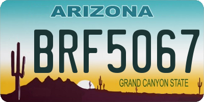 AZ license plate BRF5067