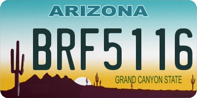 AZ license plate BRF5116