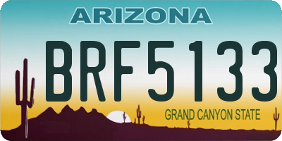 AZ license plate BRF5133