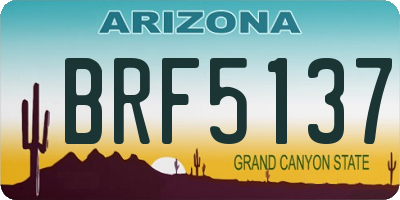 AZ license plate BRF5137