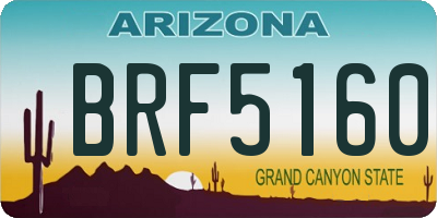 AZ license plate BRF5160