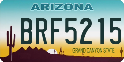 AZ license plate BRF5215