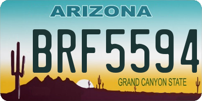 AZ license plate BRF5594