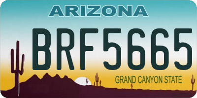 AZ license plate BRF5665