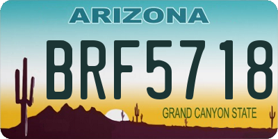 AZ license plate BRF5718