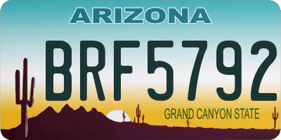 AZ license plate BRF5792