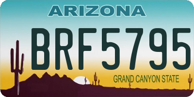 AZ license plate BRF5795