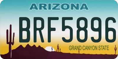AZ license plate BRF5896