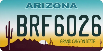 AZ license plate BRF6026