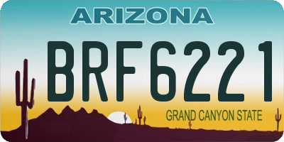 AZ license plate BRF6221