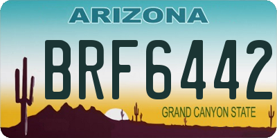 AZ license plate BRF6442