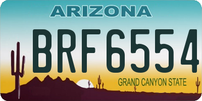 AZ license plate BRF6554