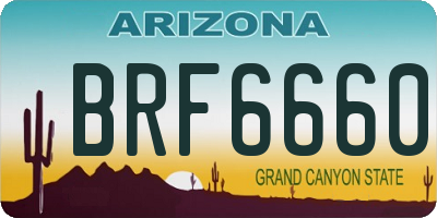AZ license plate BRF6660