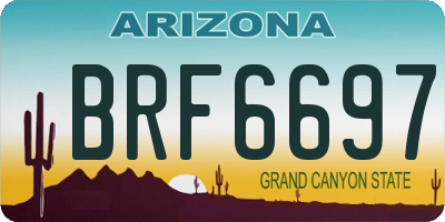 AZ license plate BRF6697