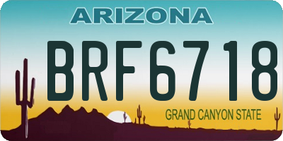 AZ license plate BRF6718