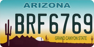 AZ license plate BRF6769
