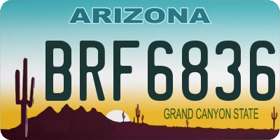 AZ license plate BRF6836