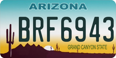 AZ license plate BRF6943