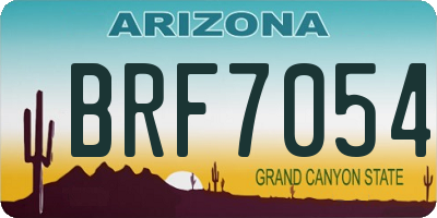 AZ license plate BRF7054