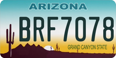 AZ license plate BRF7078