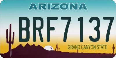 AZ license plate BRF7137