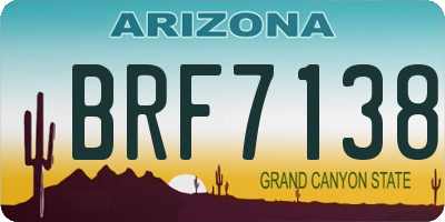 AZ license plate BRF7138