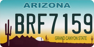 AZ license plate BRF7159
