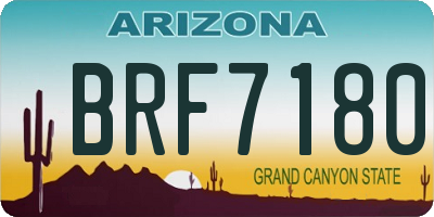 AZ license plate BRF7180