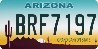 AZ license plate BRF7197