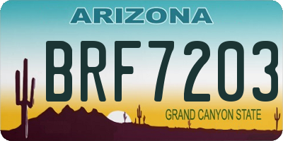 AZ license plate BRF7203