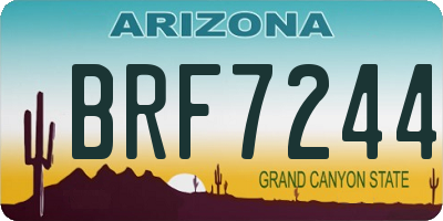 AZ license plate BRF7244