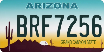 AZ license plate BRF7256