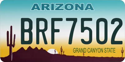 AZ license plate BRF7502