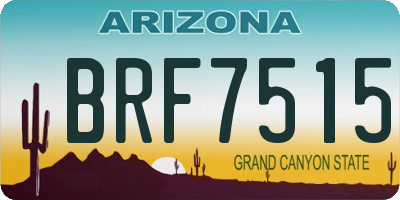 AZ license plate BRF7515