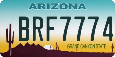 AZ license plate BRF7774