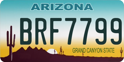 AZ license plate BRF7799