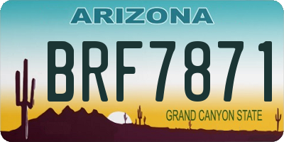 AZ license plate BRF7871